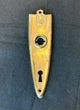 Antique Stamped Brass Plated Steel Doorknob Plate - 6"