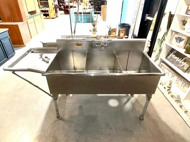 Commercial 3-Compartment Stainless Steel Sink (Store Pick Up Only: Williamsport, PA)