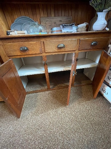 Antique Tall Cabinet bottom doors open