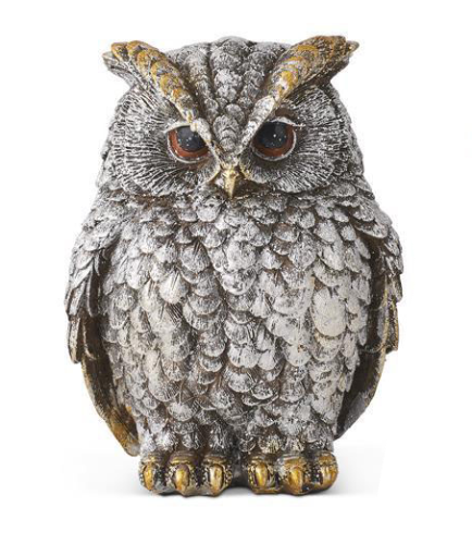 Silver and Gold Metallic Resin Owls (2 Styles) male