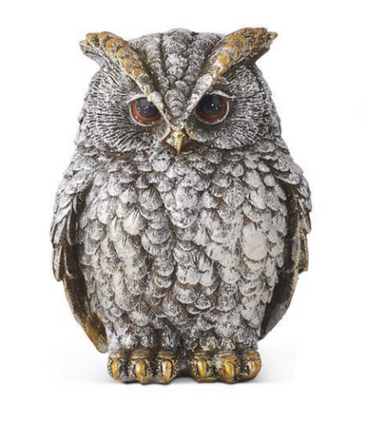 Silver and Gold Metallic Resin Owls (2 Styles) male