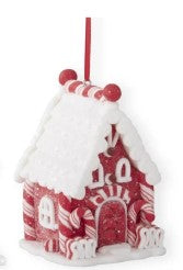 Red and White Handcrafted Clay Candy Cane House Ornaments- 3 Styles