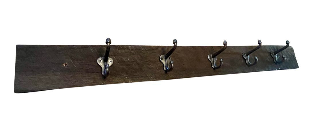 Five Hook Weathered Barnwood Wall Rack (Store Pick Up Only)