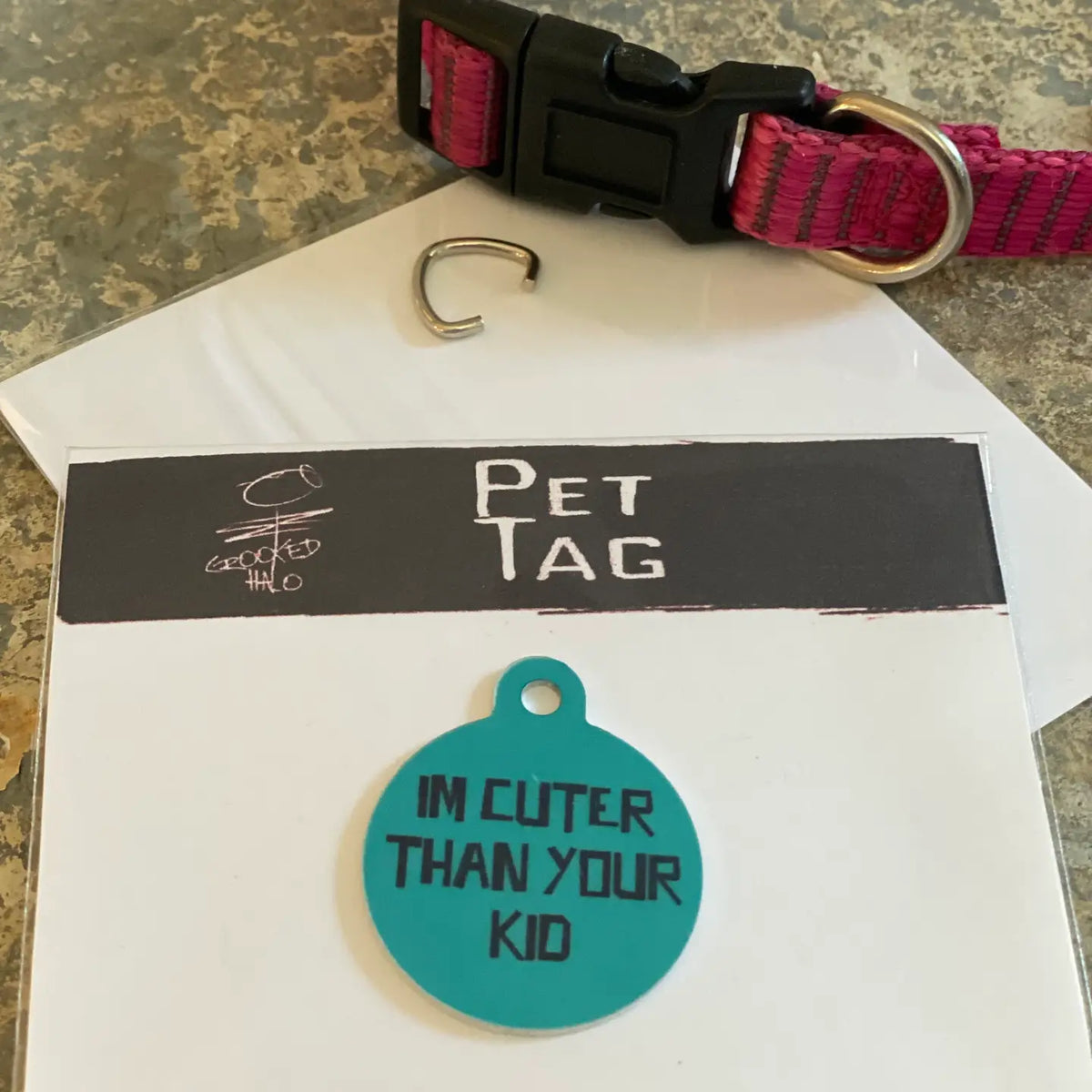 "Cuter Than Your Kid" Metal Pet Tag Charm