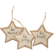 Bright, Merry, Jolly Star Ornament Set