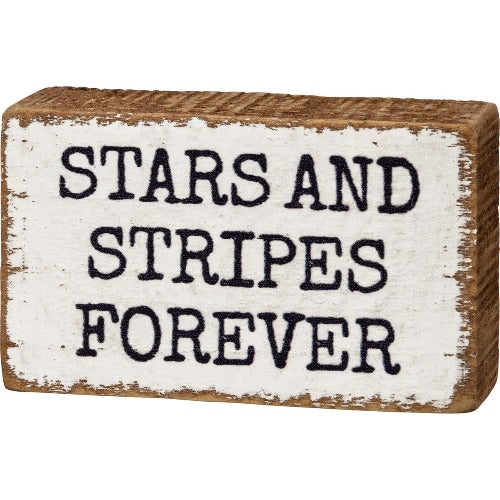 Stars And Stripes Forever Block Sign_CLEARANCE