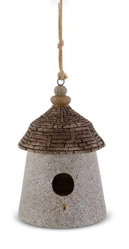 Stone Yurt Birdhouse with Rope Hangers - Three Sizes