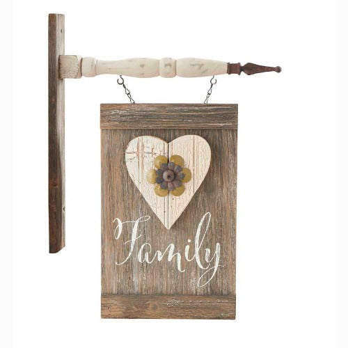 Brown Wood "Family" Barn Board Arrow Replacement Sign