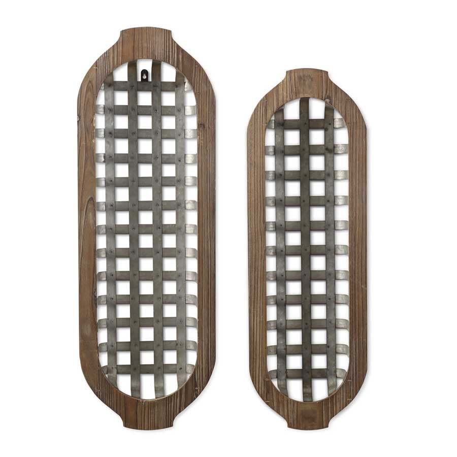 Wood and Tin Nesting Baskets - 2 Sizes