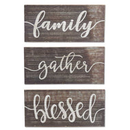 Corrugated Tin Wall Signs (Family, Gather or Blessed)