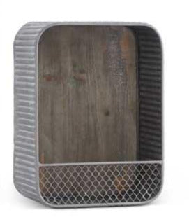 Corrugated Tin Wall Shelves With Wooden Backs - 3 Sizes