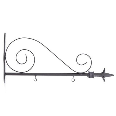 Black Metal Scroll Arrow Sign Holder