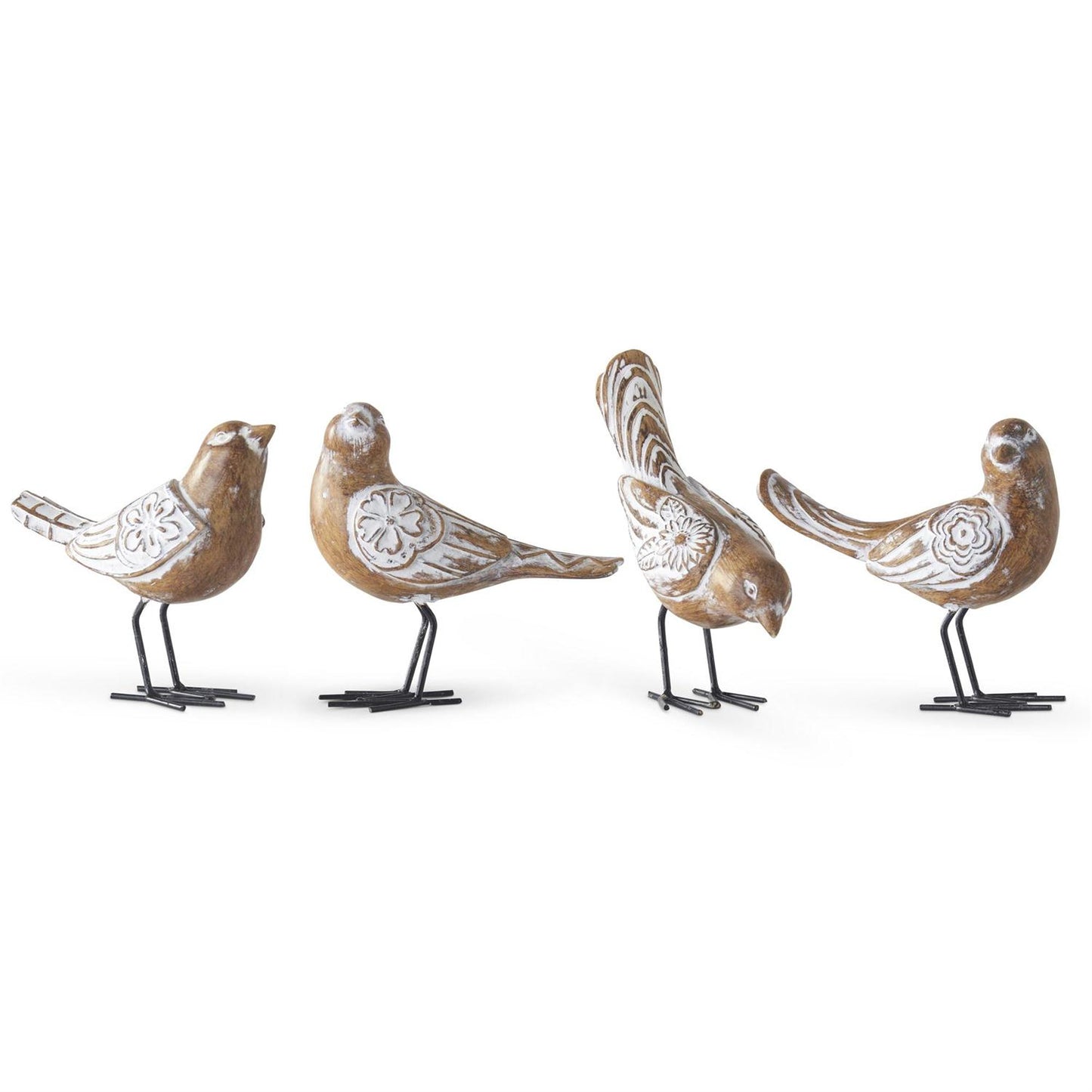 Whitewashed Resin Birds