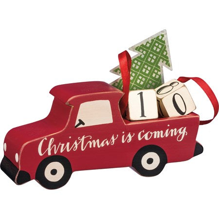 Christmas is Coming Truck with Countdown Blocks
