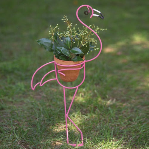 Flamingo Garden Stake Planter