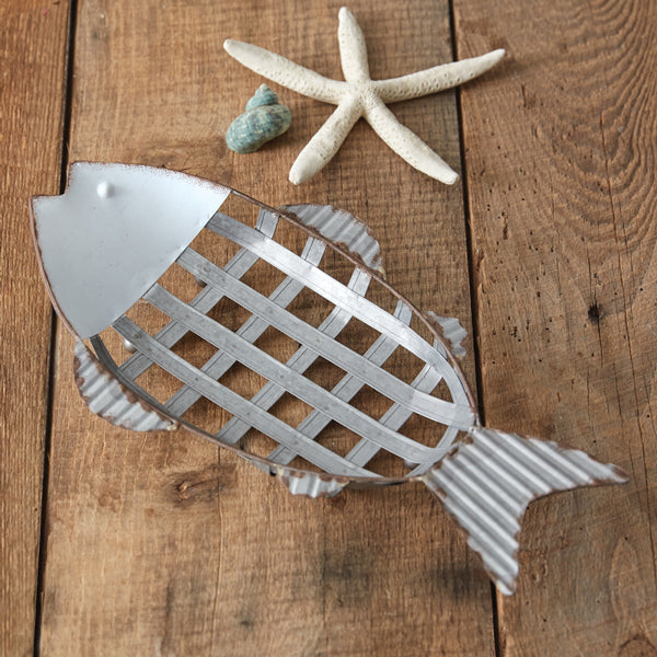 Hammered Metal Fish Basket