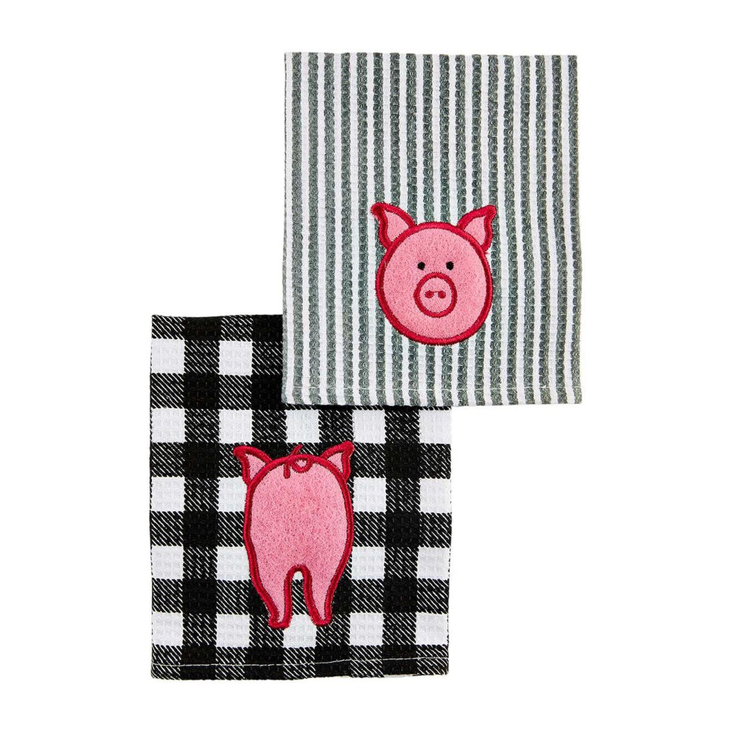 Pig Icons Scrubber Dishcloth Set