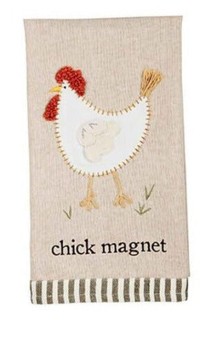 Chicken Applique Hand Towel