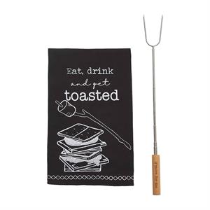 Eat, Drink & Get Toasted Smore Towel & Roasting Stick Set
