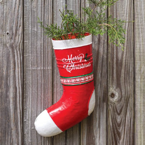 Red and White Metal Stocking