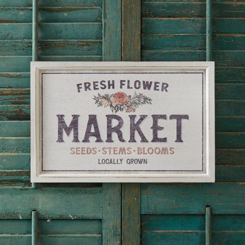 Fresh Flower Market Framed Sign