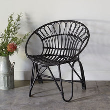 Load image into Gallery viewer, Rattan Round Chair in Black (Shipping Not Available)
