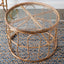 Rattan and Glass Coffee Table (Shipping Not Available) close up