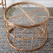 Load image into Gallery viewer, Rattan and Glass Coffee Table (Shipping Not Available)
