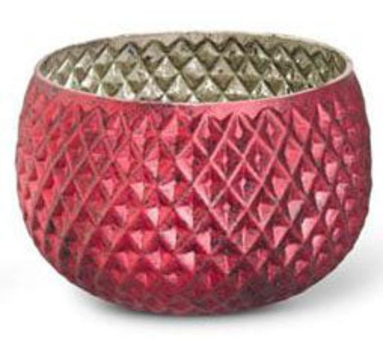 Matte Red Mercury Glass Honeycomb Vases - 3 Styles 3