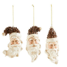 Load image into Gallery viewer, Pinecone Santa Head Ornaments - 3 Styles
