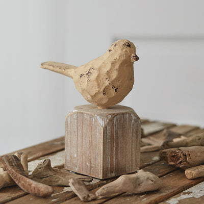 Cast Iron Bird with Wood Base