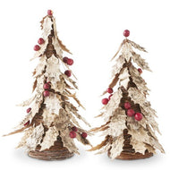 Birch Bark Leaf & Berry Christmas Trees - 2 Sizes