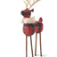 Red Plaid Reindeer with Twine Antlers & Fur Collar - Two Sizes