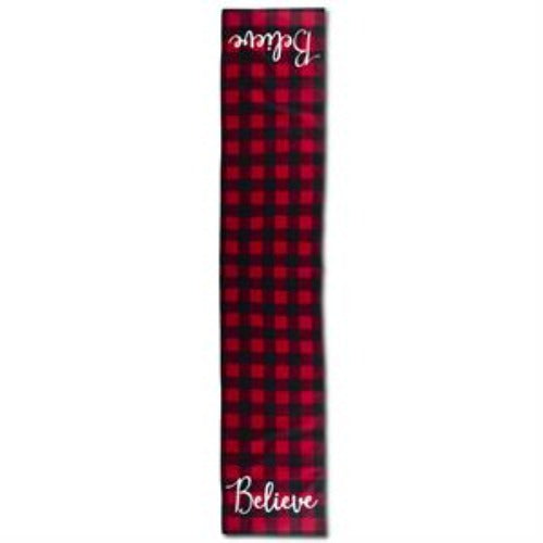 Red & Black Buffalo Check BELIEVE Table Runner