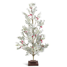 Load image into Gallery viewer, Powdered Boxwood Tree With Red Berries
