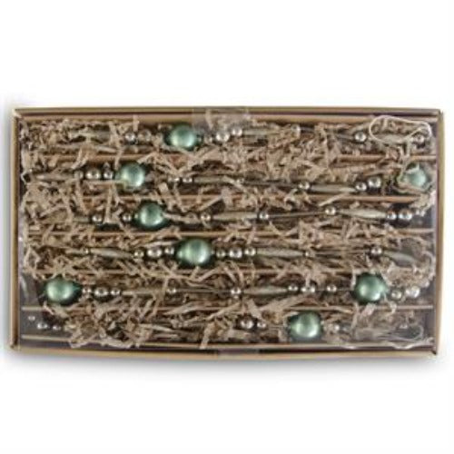 Sage Green Mercury Glass Bead Garland