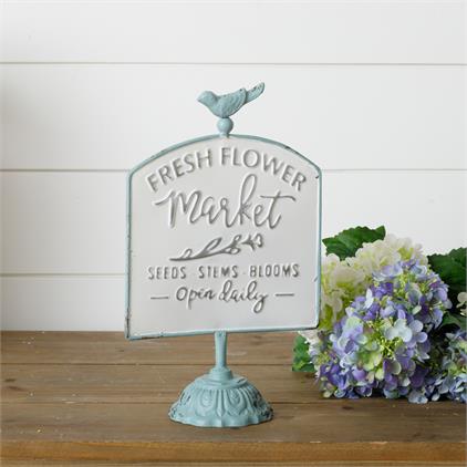 Fresh Flower Market Pedestal Sign