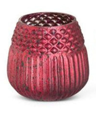 Matte Red Mercury Glass Honeycomb Vases - 3 Styles 1