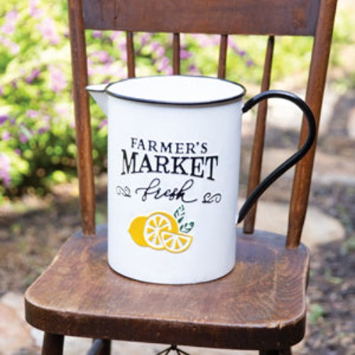 Farmer's Market Fresh Metal Pitcher empty