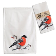 Bird With Berries Tea Towel