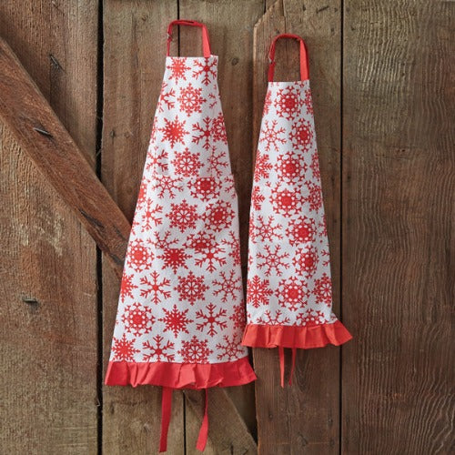 Snowflakes Matching Adult & Child Apron