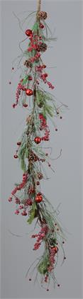 Frosted Evergreens, Bells & Berries Garland