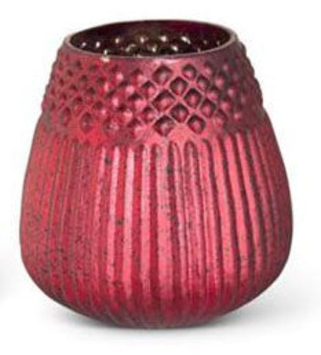 Matte Red Mercury Glass Honeycomb Vases - 3 Styles 2