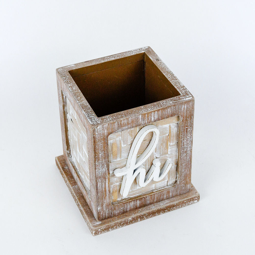 Hi Bamboo Wood Pencil Holder