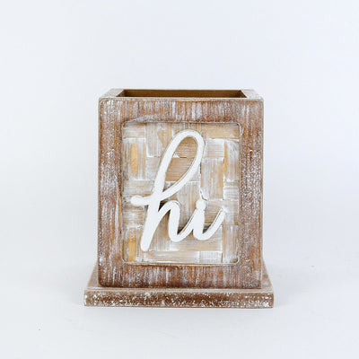 Hi Bamboo Wood Pencil Holder