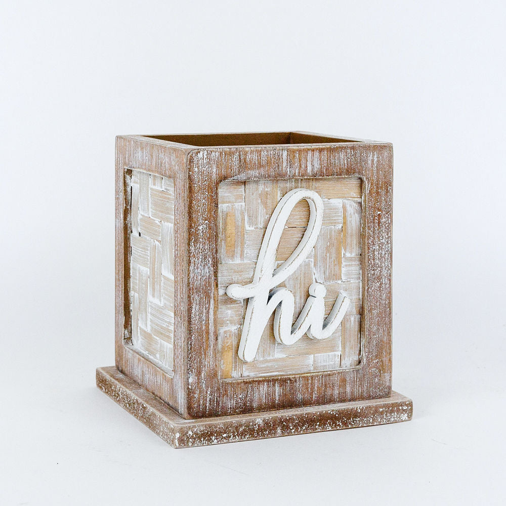 Hi Bamboo Wood Pencil Holder