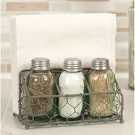 Chicken Wire Salt Pepper and Napkin Caddy