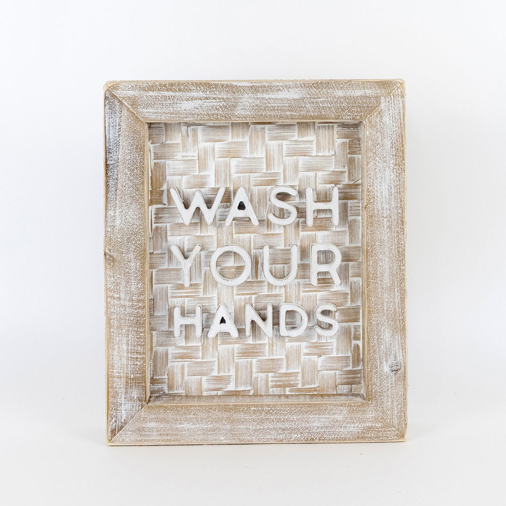 Wash Your Hands Bamboo Sign