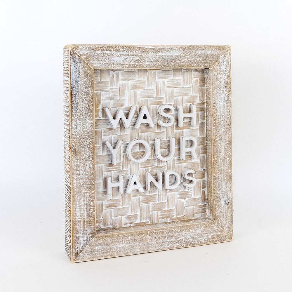 Wash Your Hands Bamboo Sign