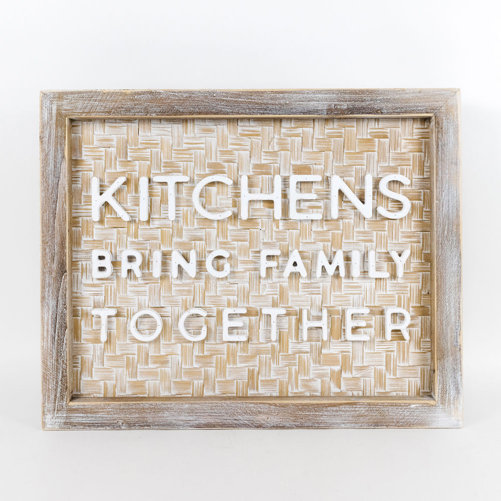 Kitchens Bring Family Together Bamboo Sign